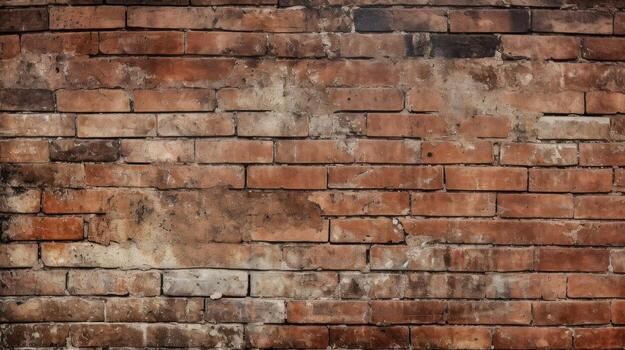 Red brick wall background, texture pattern for continuous replicate, Generative AI illustration photo