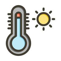 Temperature Vector Thick Line Filled Colors Icon For Personal And Commercial Use.