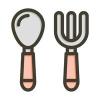 Cutlery Vector Thick Line Filled Colors Icon For Personal And Commercial Use.