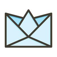 Paper Boat Vector Thick Line Filled Colors Icon For Personal And Commercial Use.