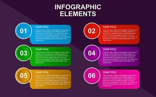 infographic template design with 6 steps. infographic design for presentations, banners, infographs and posters vector