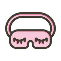 Sleep Mask Vector Thick Line Filled Colors Icon For Personal And Commercial Use.