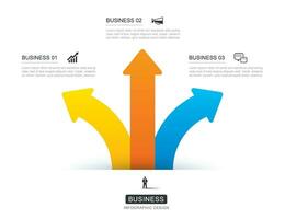 3 datos infografia flecha camino modelo. vector ilustración resumen antecedentes.