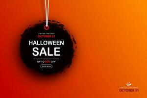 Halloween sale tag banner background template. Halloween illustration for poster, flyer, sale, and all design. vector