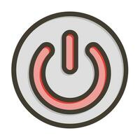 Power Button Vector Thick Line Filled Colors Icon For Personal And Commercial Use.