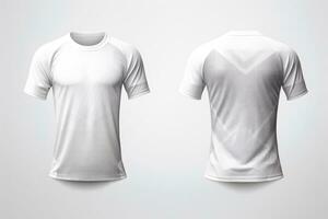 Sports football team uniforms white shirt isolated on white background, Generative AI illustration photo