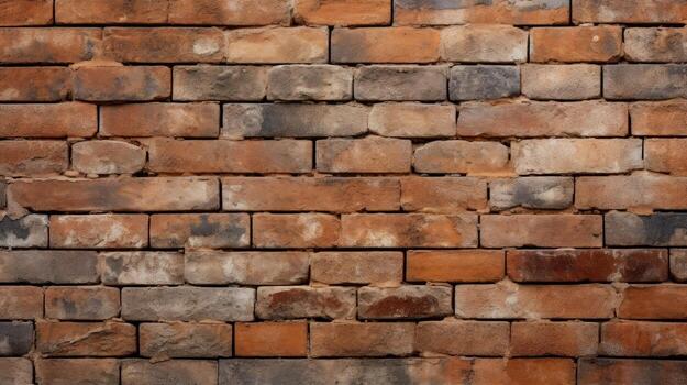 Red brick wall background, texture pattern for continuous replicate, Generative AI illustration photo
