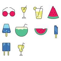 Summer icon in color style vector