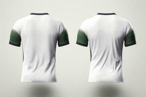 Mockup sports football team uniforms white shirt, Generative AI illustration photo