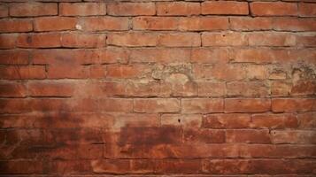 Old red brick wall background, abstract texture pattern backdrop, Generative AI illustration photo