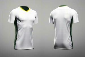 Mockup sports football team uniforms white shirt, Generative AI illustration photo