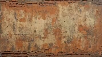 Old red brick wall background, abstract texture pattern backdrop, Generative AI illustration photo