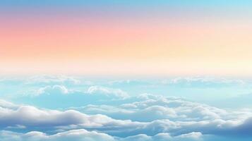 Aerial view White clouds in sky. Top. View from drone. Aerial bird's eye. Aerial top view cloudscape. Sky background, Generative AI illustration photo