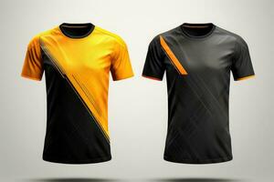 Mockup sports football team uniforms multicolors shirt, Generative AI illustration photo