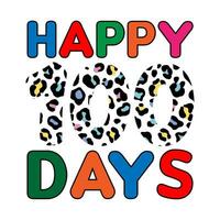 Happy 100 days. 100 days school T-shirt design. vector