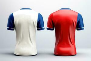 Mockup sports football team uniforms multicolors shirt, Generative AI illustration photo