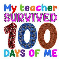 My Teacher survived 100 days of me. vector