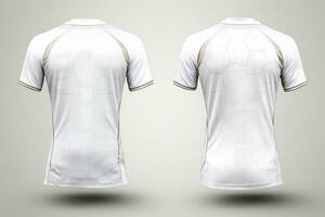 Mockup sports football team uniforms white shirt, Generative AI illustration photo