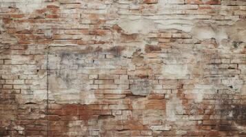 Old red brick wall background, abstract texture pattern backdrop, Generative AI illustration photo