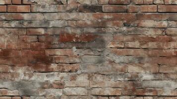 Red brick wall seamless background, texture pattern for continuous replicate, Generative AI illustration photo