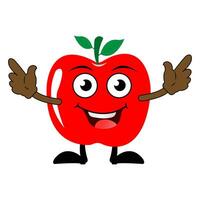 WebCartoon Cute apple School Teacher Character design. vector