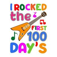 yo sacudido el primero 100 días. 100 dias colegio camiseta diseño. vector