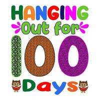 Hanging out for 100 days. vector