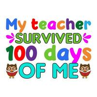 My Teacher survived 100 days of me. vector