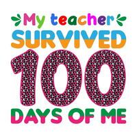 My Teacher survived 100 days of me. vector