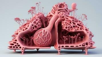 3D illustration mockup of the human organ system, Anatomy, Nervous, circulatory, digestive, excretory, urinary,and bone systems. Medical education concept, Generative AI illustration photo