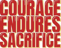Enduring Courage Lettering Vector Art