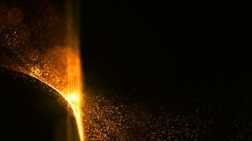 Technology Digital Gold Particles Flowing Defocused Abstract Background. 3d Rendering photo
