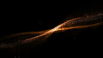 Technology Digital Gold Particles Flowing Defocused Abstract Background 3d Rendering photo