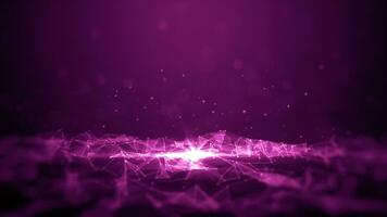 Pink abstract background with line and dots connection triangle shape, Technology blockchain connection, Futuristic technology social network. 3d rendering photo