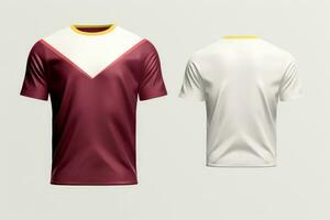 Mockup sports football team uniforms multicolors shirt, Generative AI illustration photo