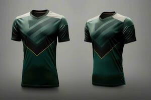 Mockup sports football team uniforms multicolors shirt, Generative AI illustration photo