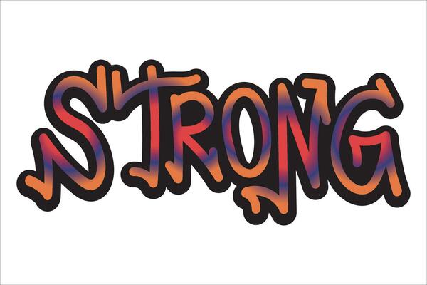 Strong text graffiti art design