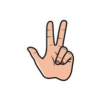 Three Finger Hand Sign Isolated on a white background. Icon Vector Illustration.