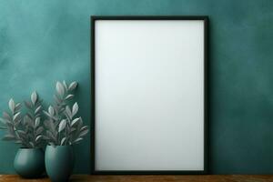 A minimalist black frame in a flat lay style for your creativity AI Generated photo