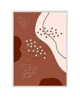 Vector autumn backgrounds. Abstract posters with brown autumn colors. Boho style posters.