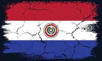 Free Vector Flat Design Grunge Paraguay Flag Background