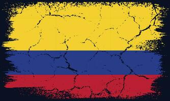 Free Vector Flat Design Grunge Colombia Flag Background