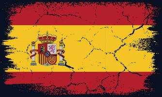 Free Vector Flat Design Grunge Spain Flag Background