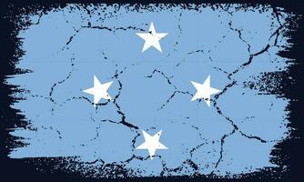 Free Vector Flat Design Grunge Micronesia Flag Background