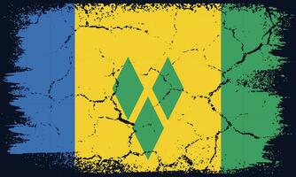 Free Vector Flat Design Grunge Saint Vincent and the Grenadines Flag Background