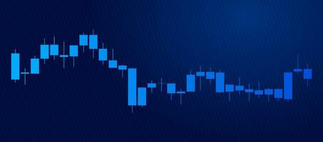 Trading of stock Chart blue technology Background template. trade Chart of forex, cryptocurrency, stock market and Binary option with Candles and indicators. Exchange buy sell in financial market. vector