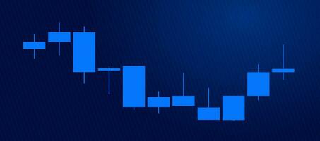 Trading of stock Chart blue technology Background template. trade Chart of forex, cryptocurrency, stock market and Binary option with Candles and indicators. Exchange buy sell in financial market. vector