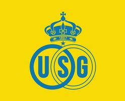 royale Unión Santo gilloise club logo símbolo Bélgica liga fútbol americano resumen diseño vector ilustración con amarillo antecedentes