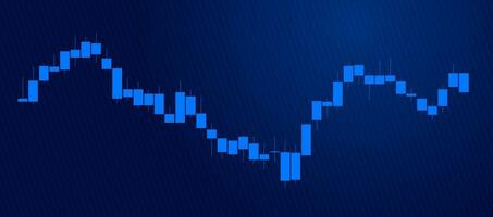 Trading of stock Chart blue technology Background template. trade Chart of forex, cryptocurrency, stock market and Binary option with Candles and indicators. Exchange buy sell in financial market. vector