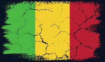 Free Vector Flat Design Grunge Mali Flag Background